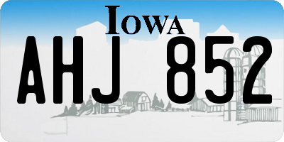 IA license plate AHJ852