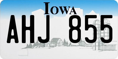 IA license plate AHJ855