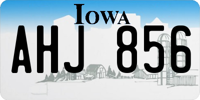 IA license plate AHJ856