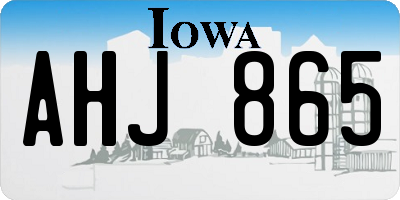 IA license plate AHJ865