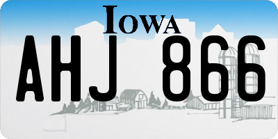 IA license plate AHJ866