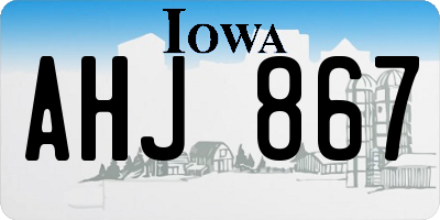 IA license plate AHJ867