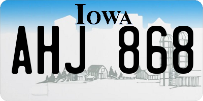 IA license plate AHJ868