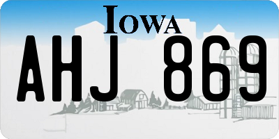 IA license plate AHJ869