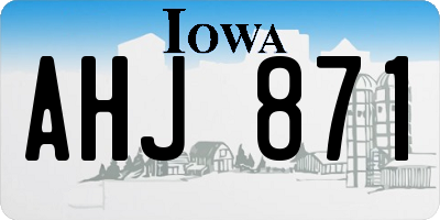 IA license plate AHJ871