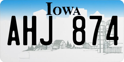 IA license plate AHJ874