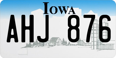 IA license plate AHJ876