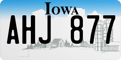 IA license plate AHJ877