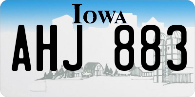 IA license plate AHJ883