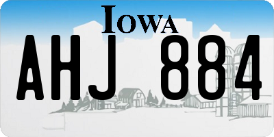 IA license plate AHJ884