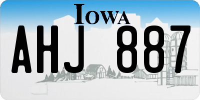 IA license plate AHJ887