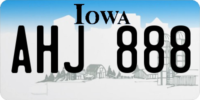 IA license plate AHJ888