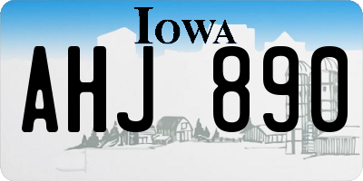 IA license plate AHJ890