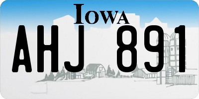 IA license plate AHJ891