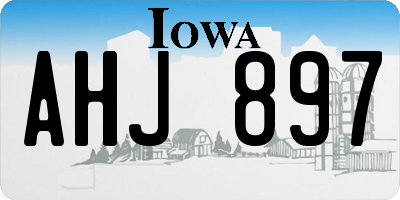 IA license plate AHJ897