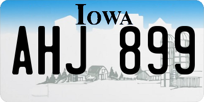 IA license plate AHJ899
