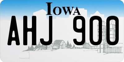 IA license plate AHJ900