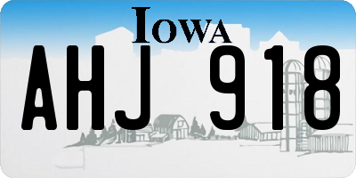 IA license plate AHJ918