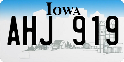 IA license plate AHJ919