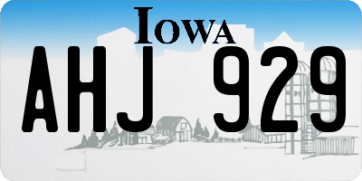 IA license plate AHJ929
