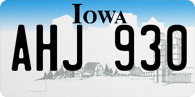 IA license plate AHJ930