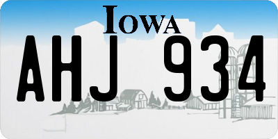 IA license plate AHJ934