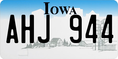IA license plate AHJ944