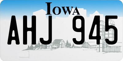 IA license plate AHJ945