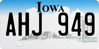 IA license plate AHJ949