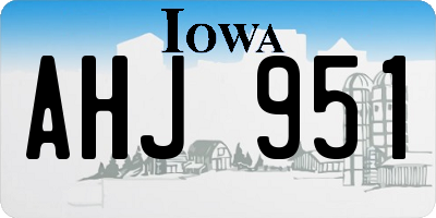 IA license plate AHJ951