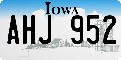 IA license plate AHJ952
