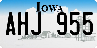 IA license plate AHJ955