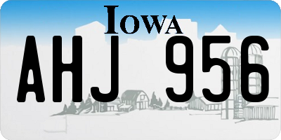 IA license plate AHJ956