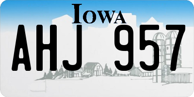IA license plate AHJ957