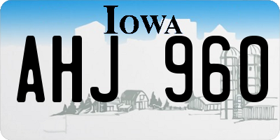 IA license plate AHJ960
