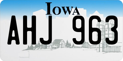 IA license plate AHJ963