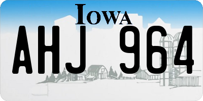 IA license plate AHJ964