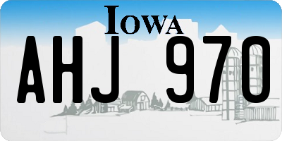 IA license plate AHJ970