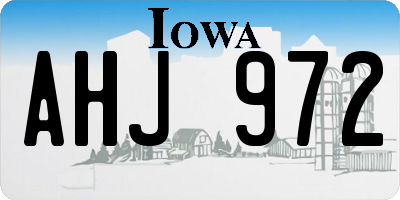 IA license plate AHJ972