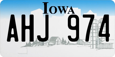 IA license plate AHJ974