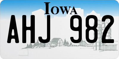 IA license plate AHJ982