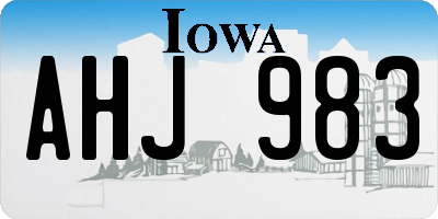 IA license plate AHJ983