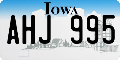 IA license plate AHJ995