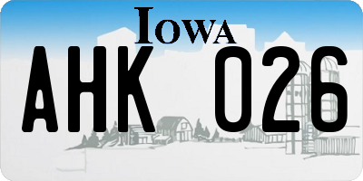 IA license plate AHK026