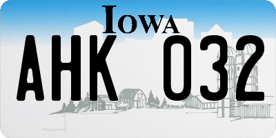 IA license plate AHK032