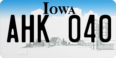IA license plate AHK040