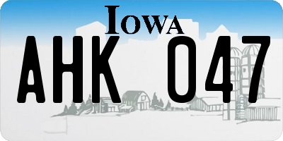 IA license plate AHK047