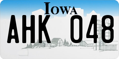 IA license plate AHK048