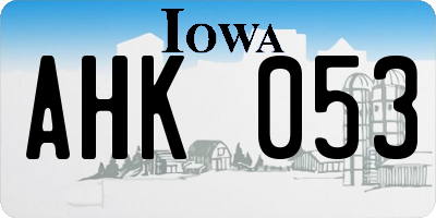 IA license plate AHK053