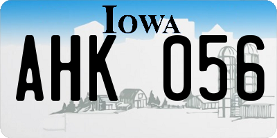 IA license plate AHK056